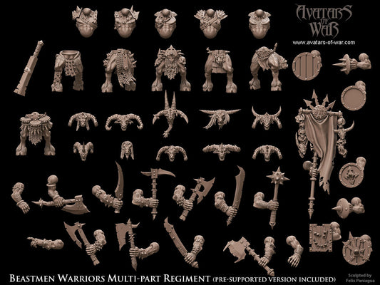 Beastmen Warriors (Multi-Part Regiment) by Avatars of War