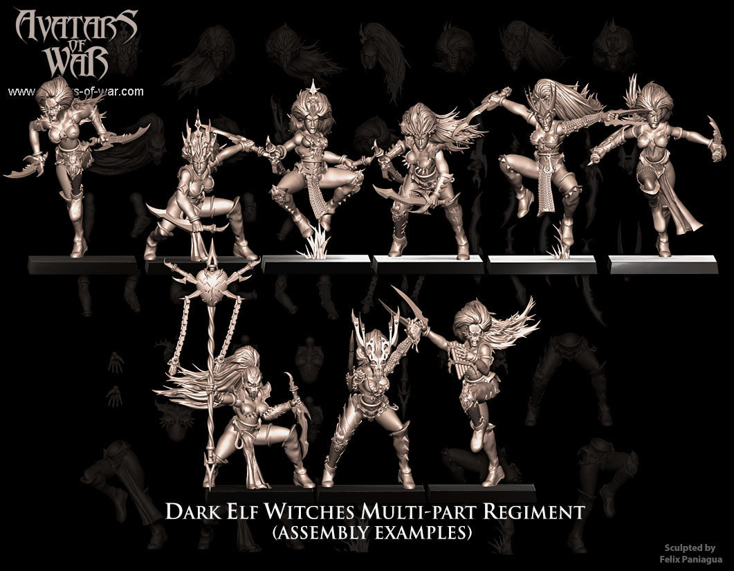 Dark Elf Witches (Multi-Part Regiment) by Avatars of War