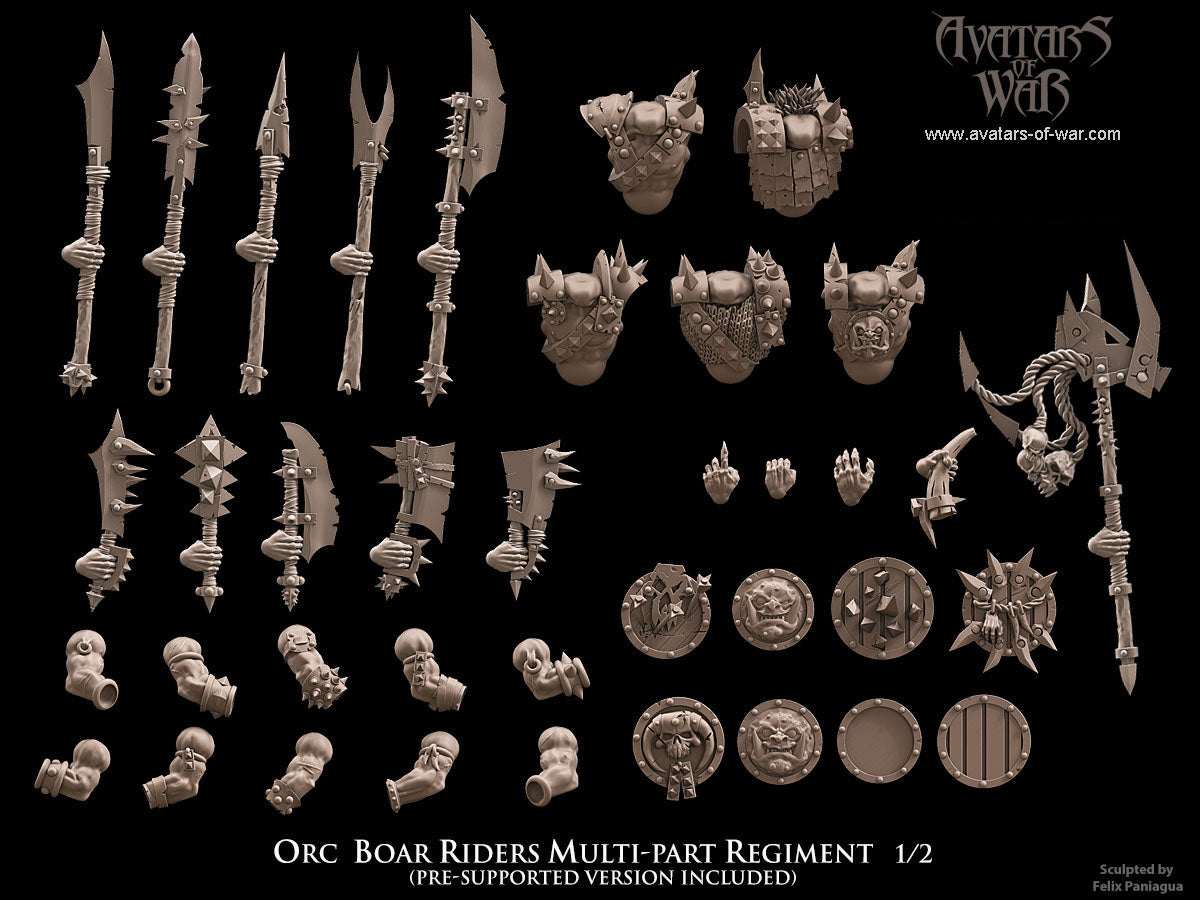 Orc Boar Riders (Multi-Part Regiment) by Avatars of War