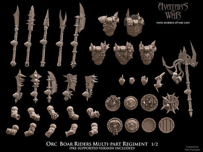 Orc Boar Riders (Multi-Part Regiment) by Avatars of War