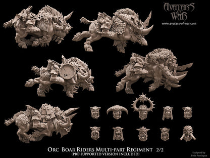 Orc Boar Riders (Multi-Part Regiment) by Avatars of War