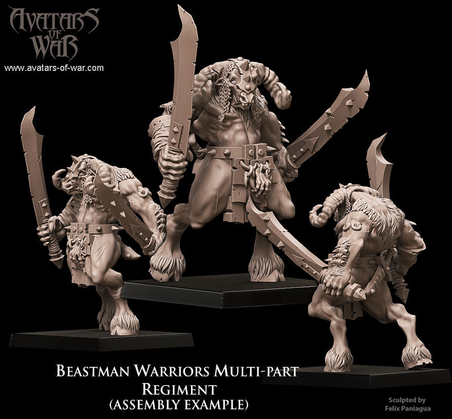 Beastmen Warriors (Multi-Part Regiment) by Avatars of War