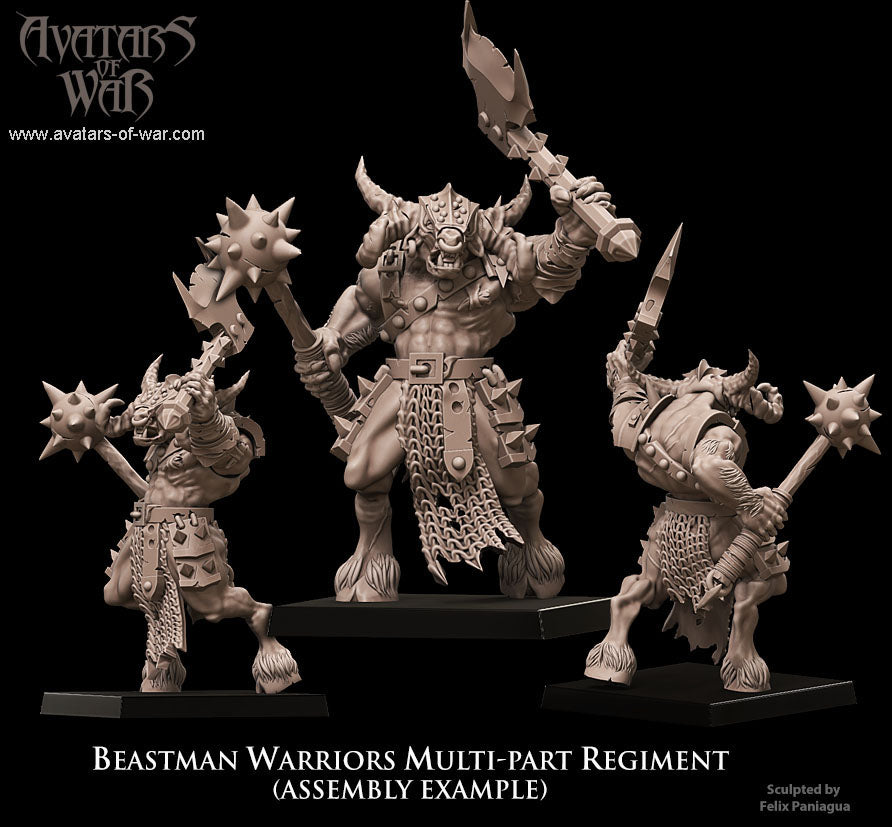 Beastmen Warriors (Multi-Part Regiment) by Avatars of War