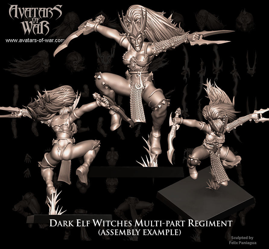 Dark Elf Witches (Multi-Part Regiment) by Avatars of War