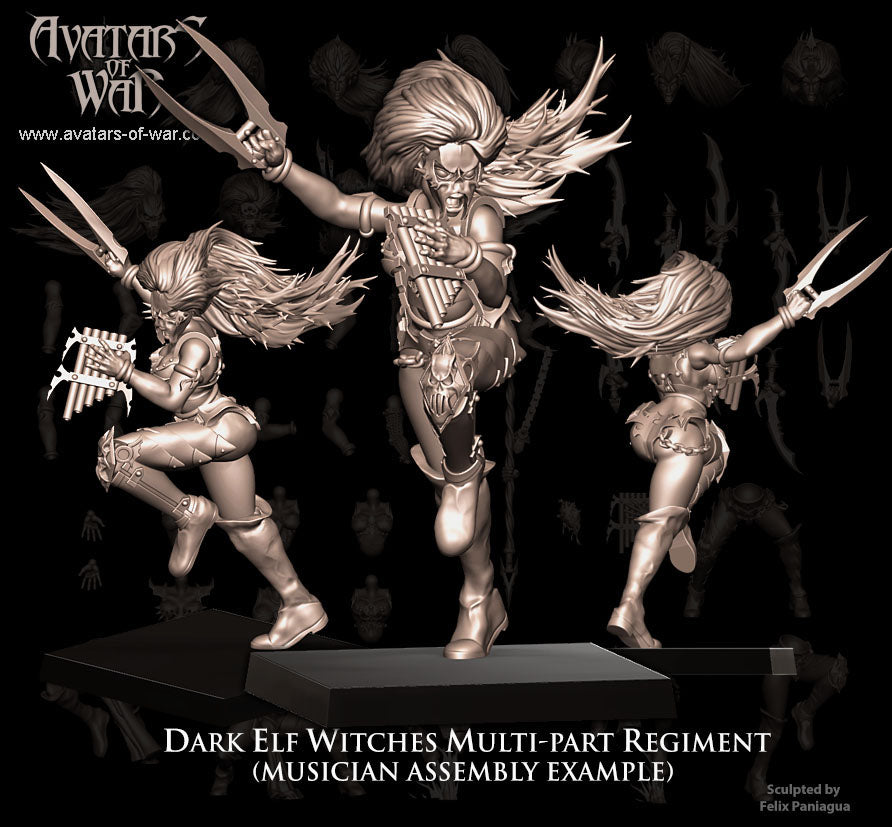 Dark Elf Witches (Multi-Part Regiment) by Avatars of War