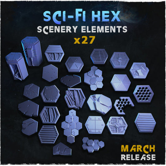 Sci-fi Hex tiles Scenery Elements
