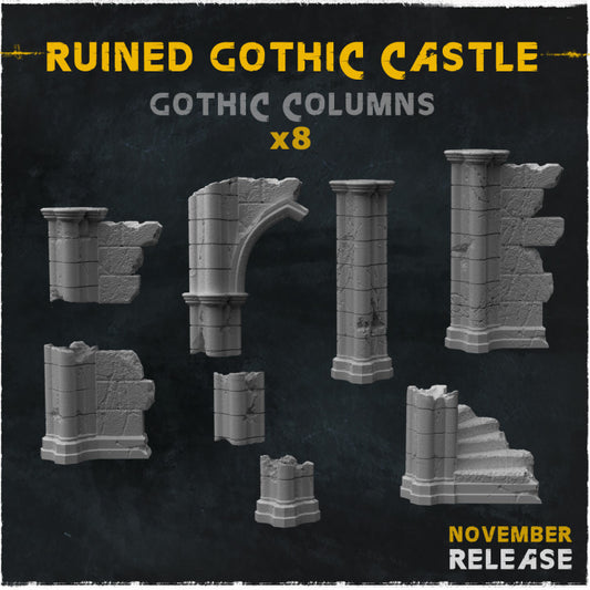 Ruined Gothic Castle Columns