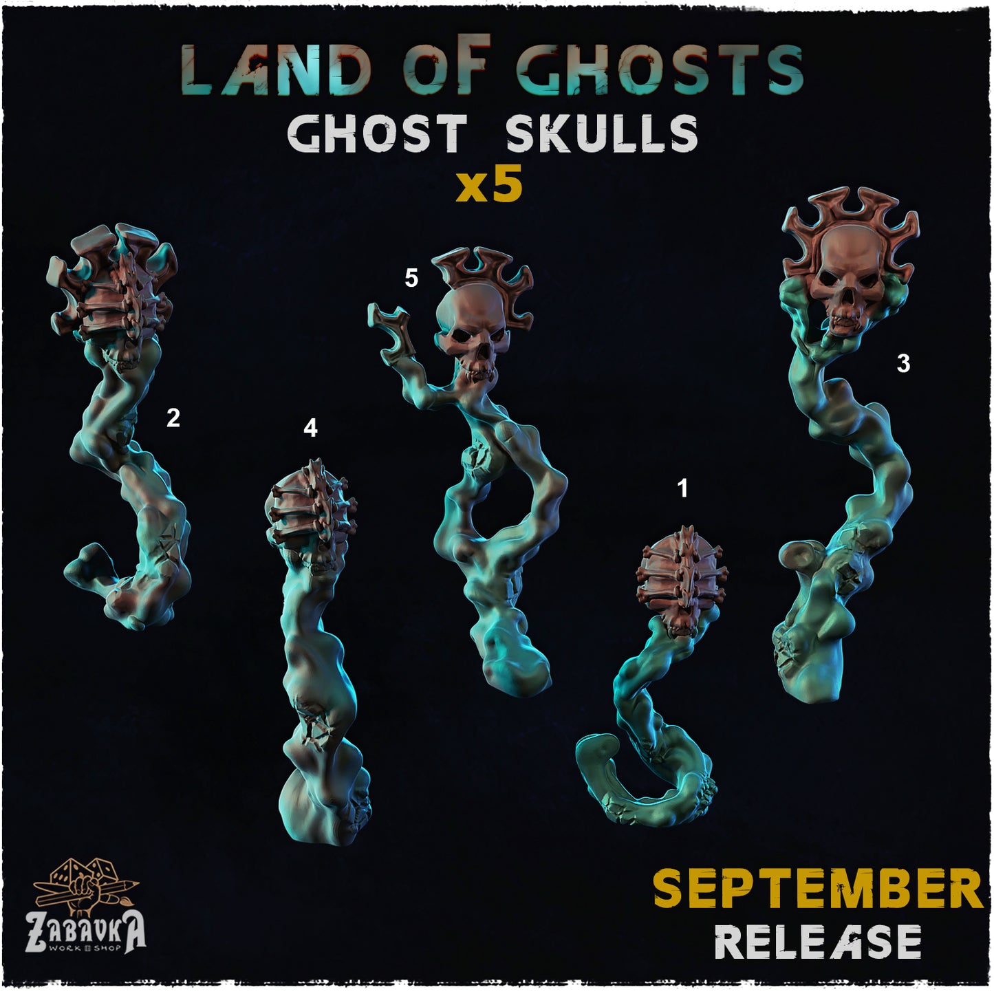 land of Ghosts- Ghost Skulls