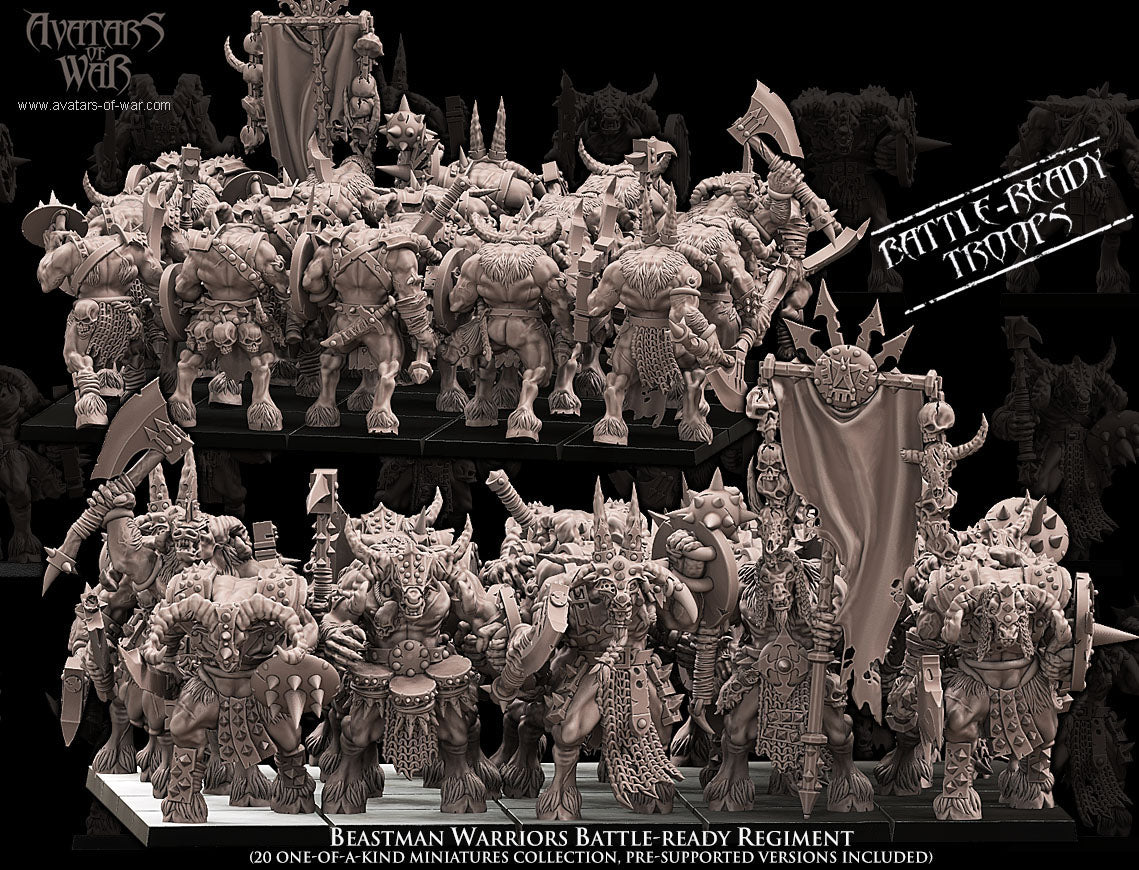 Beastmen Warriors (Battle-Ready Regiment) by Avatars of War