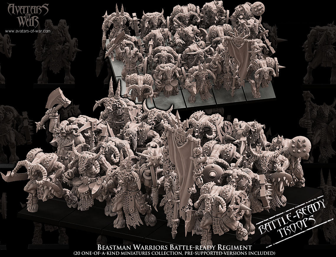 Beastmen Warriors (Battle-Ready Regiment) by Avatars of War