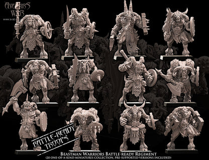 Beastmen Warriors (Battle-Ready Regiment) by Avatars of War