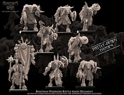 Beastmen Warriors (Battle-Ready Regiment) by Avatars of War