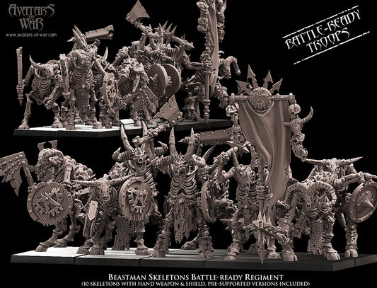 Beastmen Skeletons (Battle-Ready Regiment) by Avatars of War