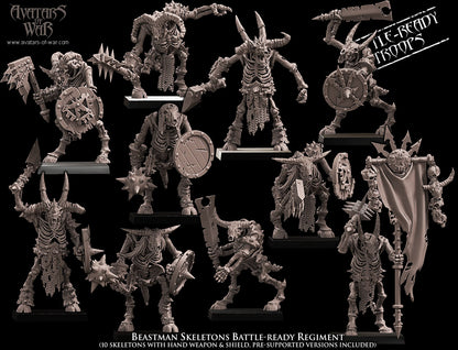 Beastmen Skeletons (Battle-Ready Regiment) by Avatars of War