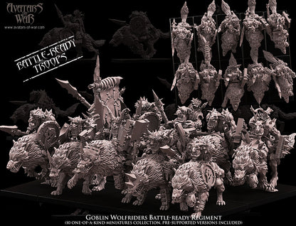 Goblin Wolf Riders (Battle-Ready Regiment) by Avatars of War