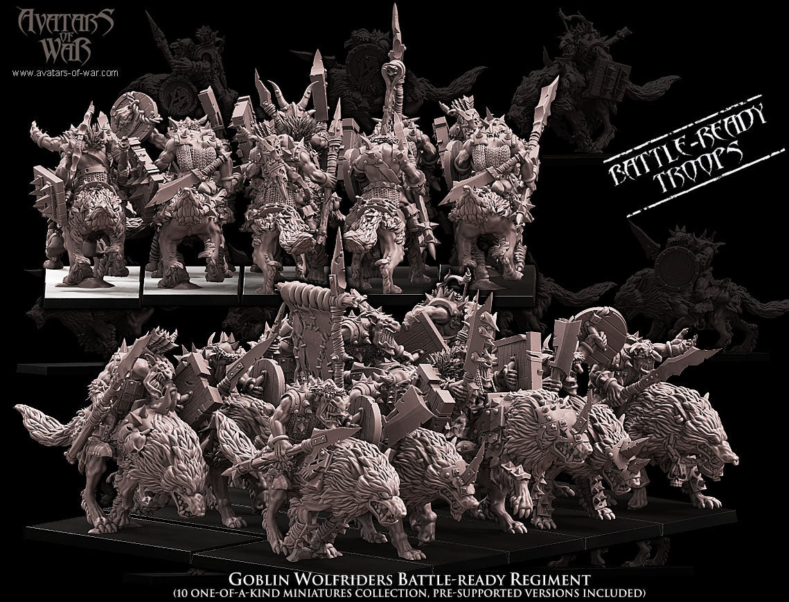 Goblin Wolf Riders (Battle-Ready Regiment) by Avatars of War