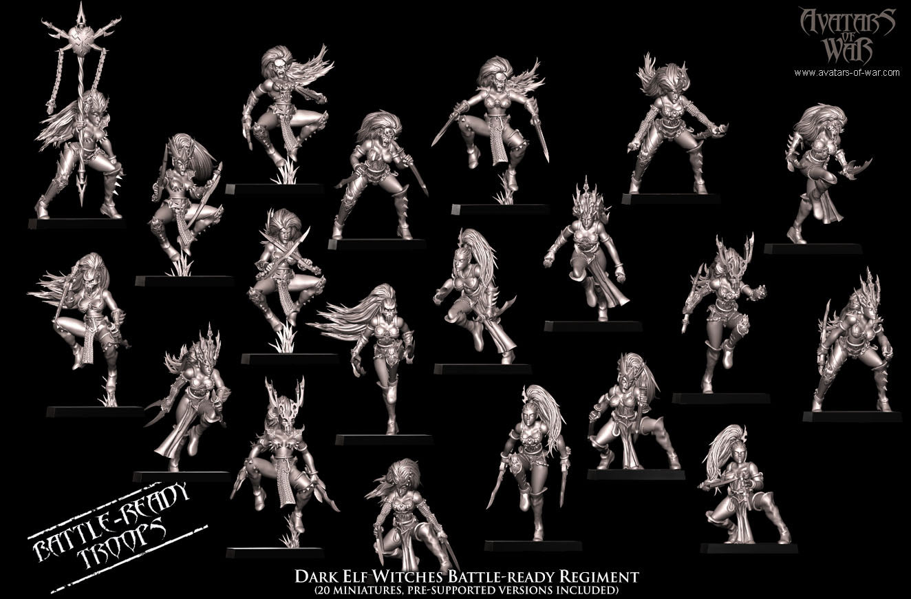 Dark Elf Witches (Battle-Ready Regiment) by Avatars of War