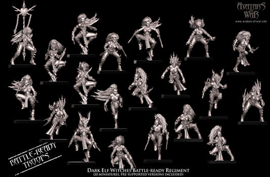 Dark Elf Witches (Battle-Ready Regiment) by Avatars of War