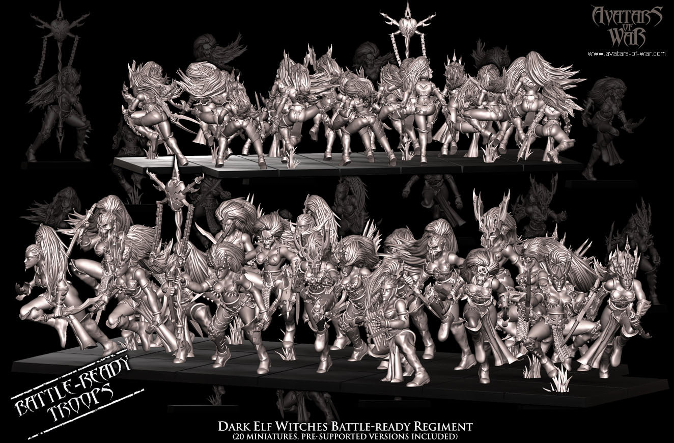 Dark Elf Witches (Battle-Ready Regiment) by Avatars of War