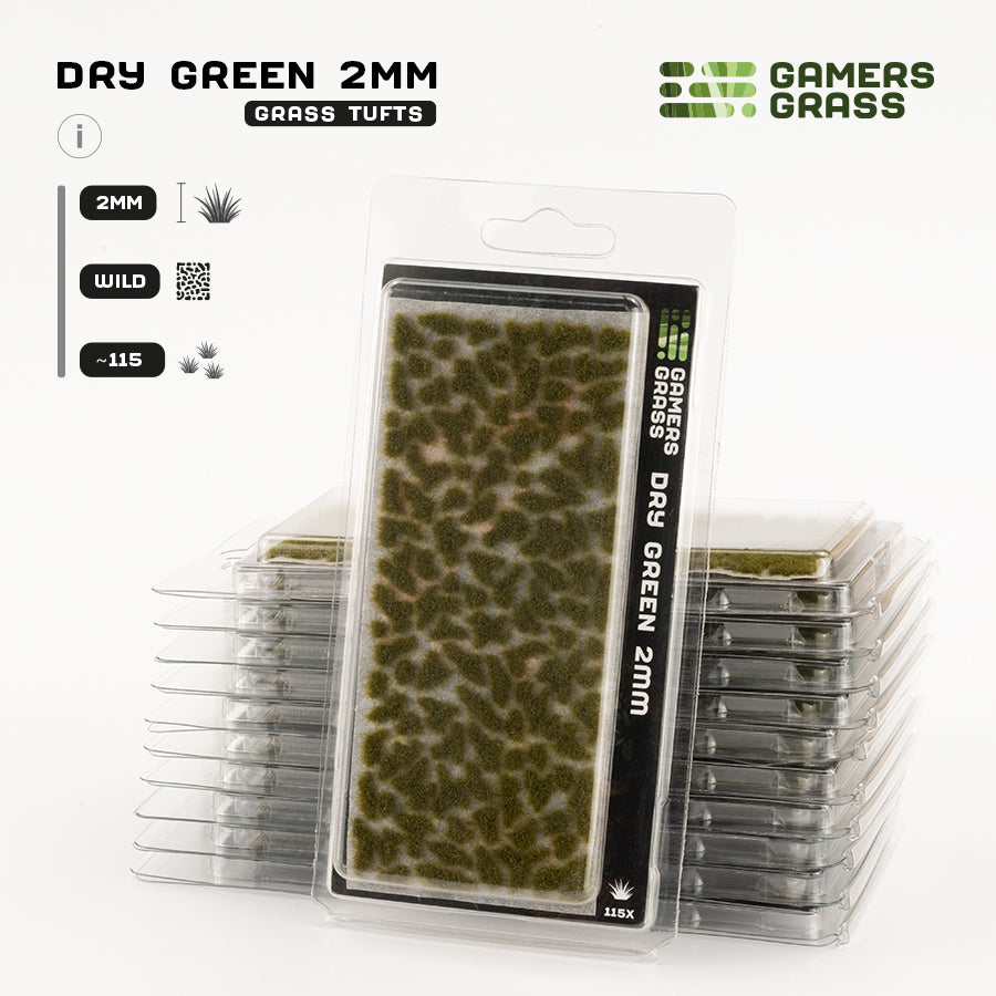 Dry Green 2mm - Wild Tufts By Gamers Grass