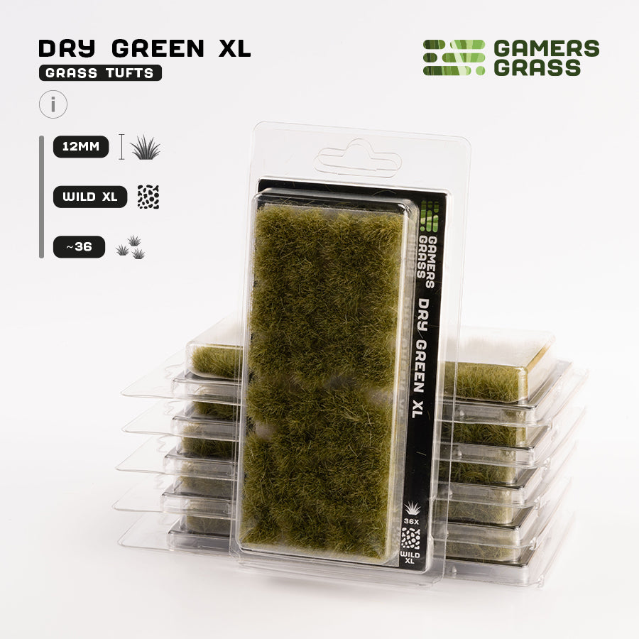 Dry Green XL 12mm - Wild Tufts By Gamers Grass