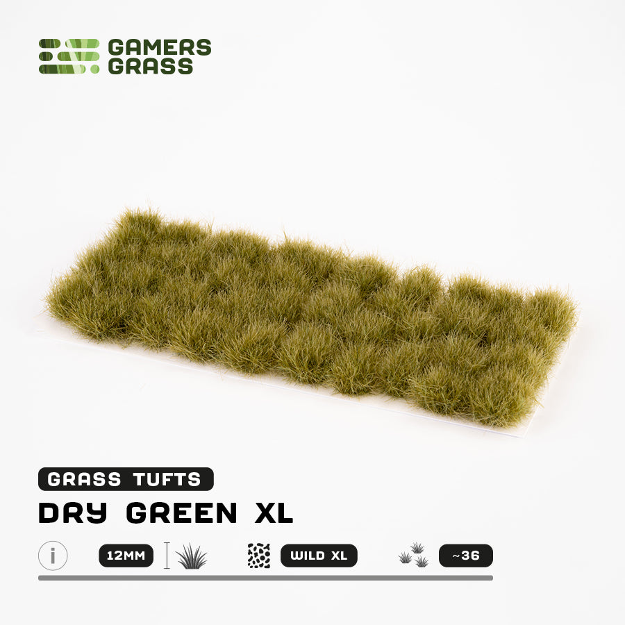Dry Green XL 12mm - Wild Tufts By Gamers Grass