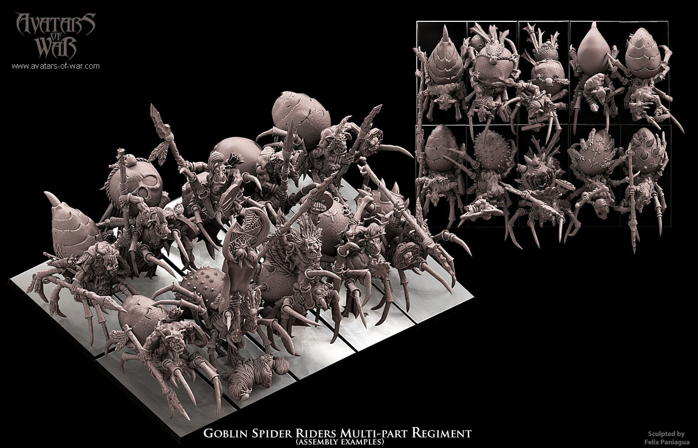 Goblin Spider Riders (Multi-Part Regiment) By Avatars of War