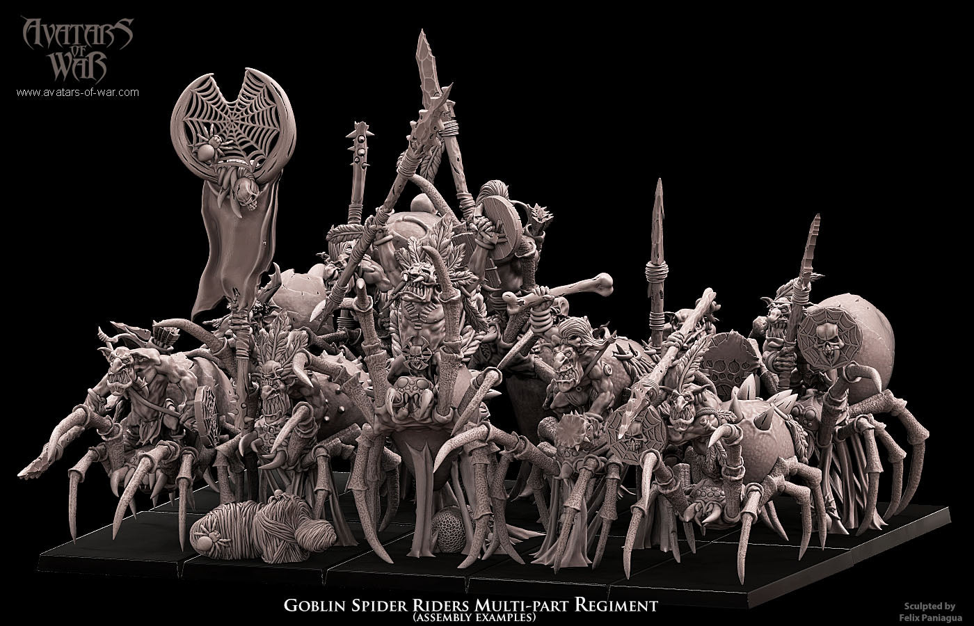 Goblin Spider Riders (Multi-Part Regiment) By Avatars of War