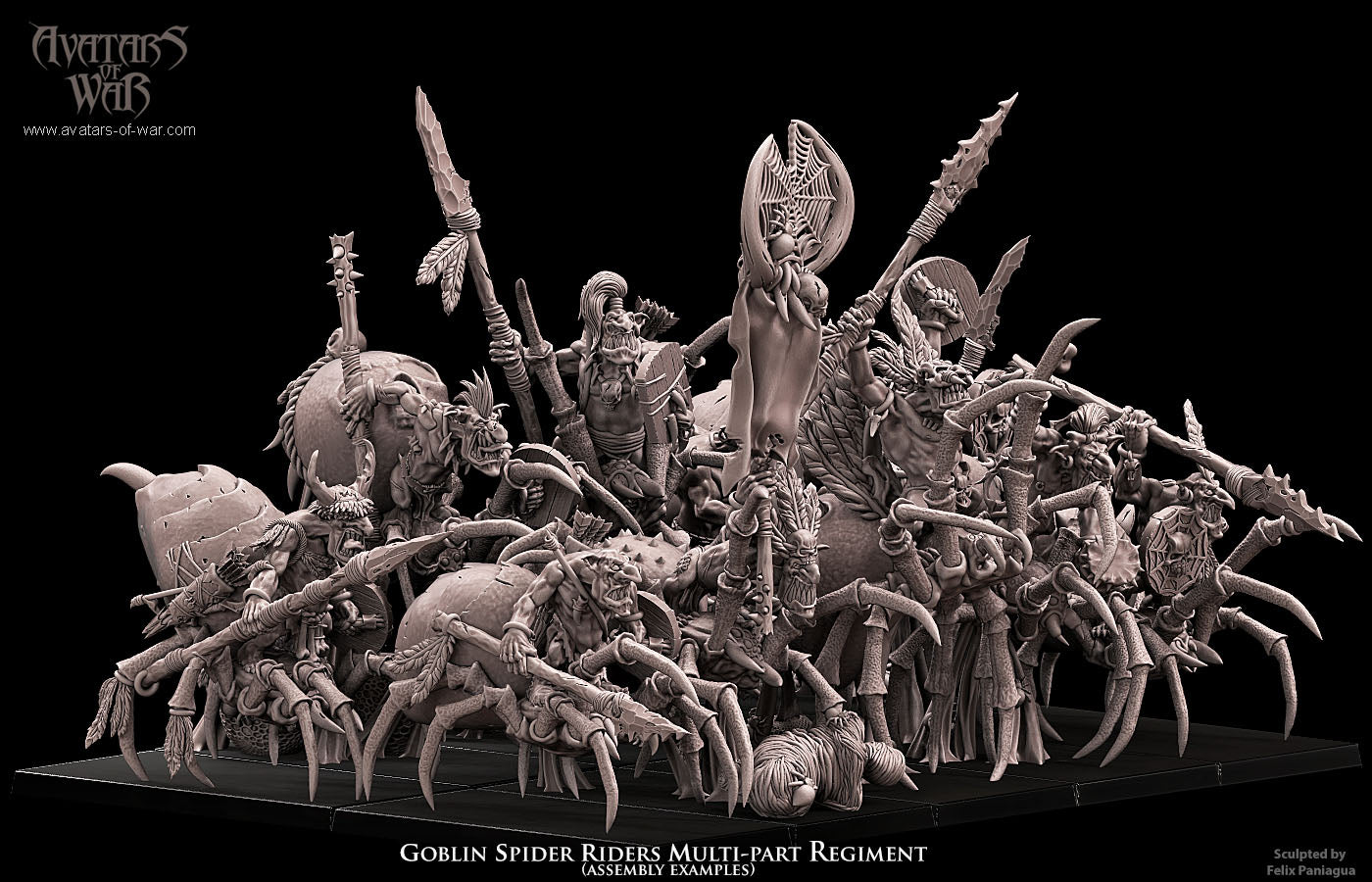 Goblin Spider Riders (Multi-Part Regiment) By Avatars of War