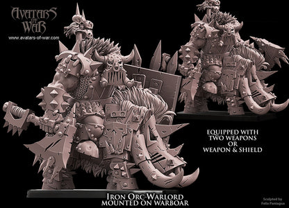 Iron Orc Warlord on Warboar by Avatars of War