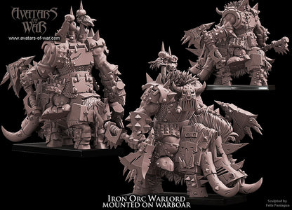 Iron Orc Warlord on Warboar by Avatars of War