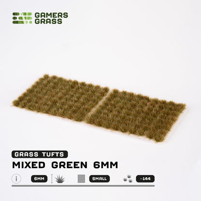 Mixed Green 6mm - Small Tufts By Gamers Grass