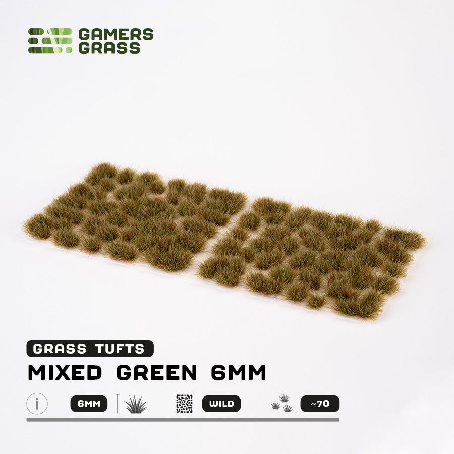 Mixed Green 6mm - Wild Tufts By Gamers Grass