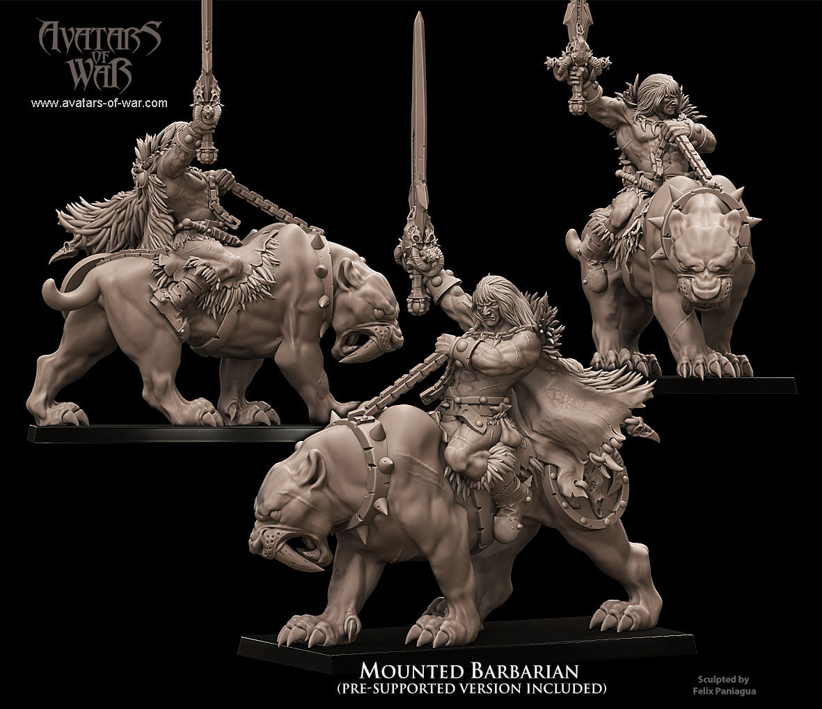 Barbarian Mercenary on Sabertooth by Avatars of War