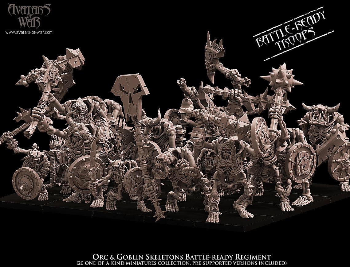 Orc & Goblin Skeletons (Battle-Ready Regiment) by Avatars of War