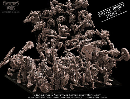 Orc & Goblin Skeletons (Battle-Ready Regiment) by Avatars of War