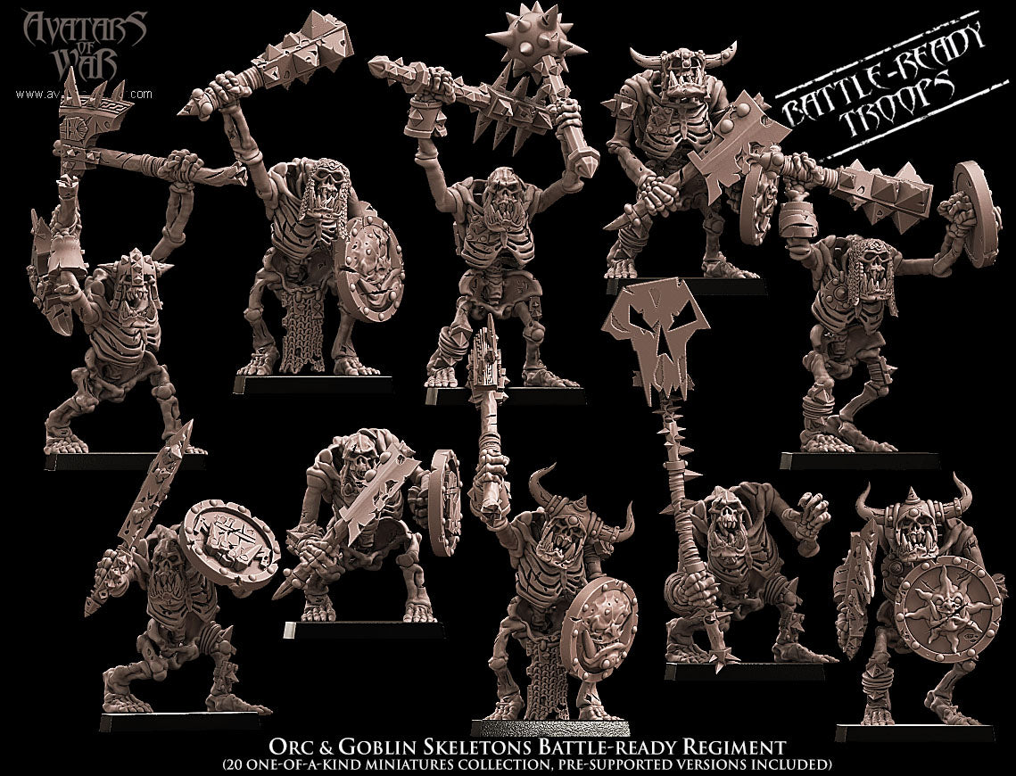 Orc & Goblin Skeletons (Battle-Ready Regiment) by Avatars of War