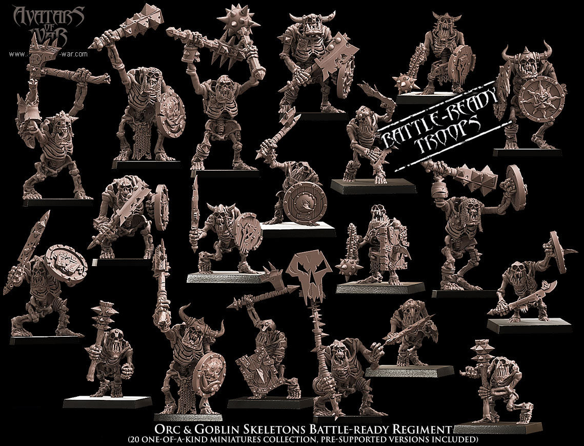 Orc & Goblin Skeletons (Battle-Ready Regiment) by Avatars of War