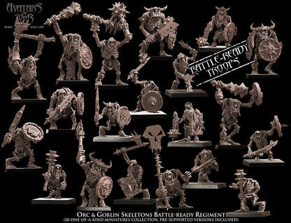 Orc & Goblin Skeletons (Battle-Ready Regiment) by Avatars of War