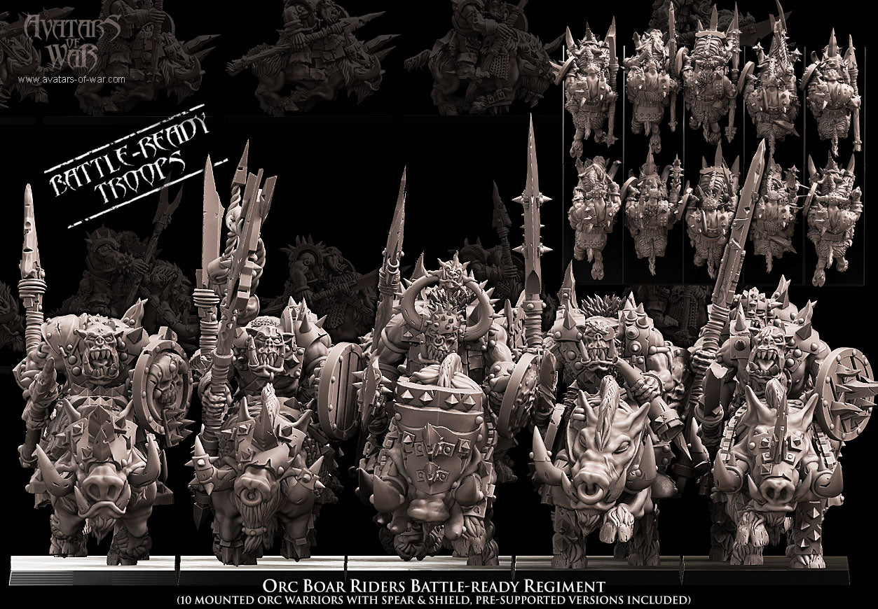 Orc Boar Riders (Battle-Ready Regiment) by Avatars of War