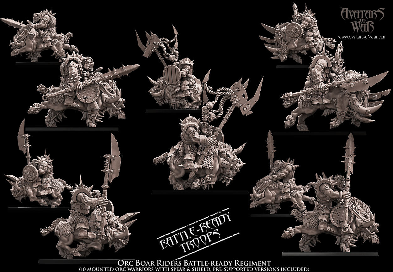 Orc Boar Riders (Battle-Ready Regiment) by Avatars of War