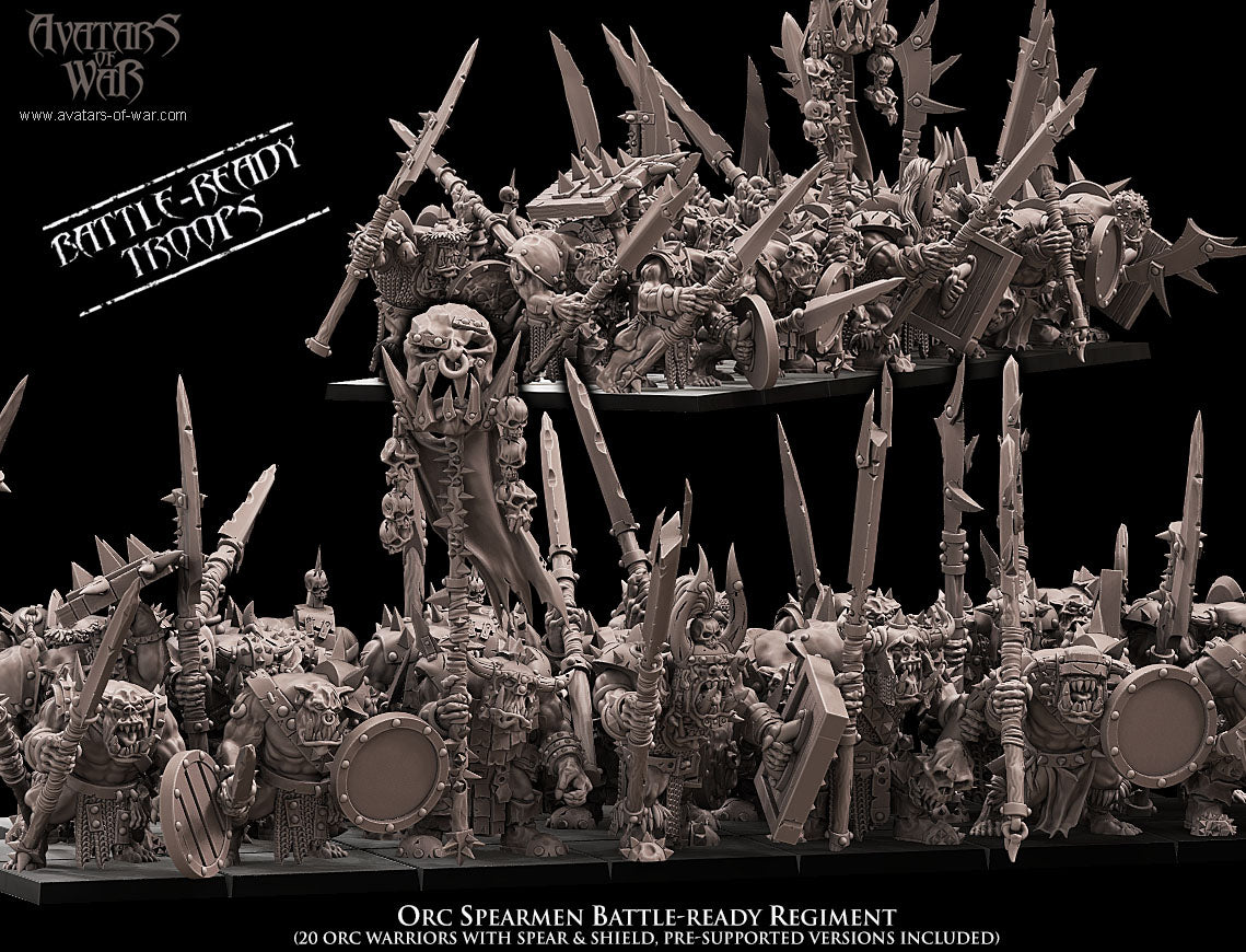 Orc Spearmen (Battle-Ready Regmient) by Avatars of War