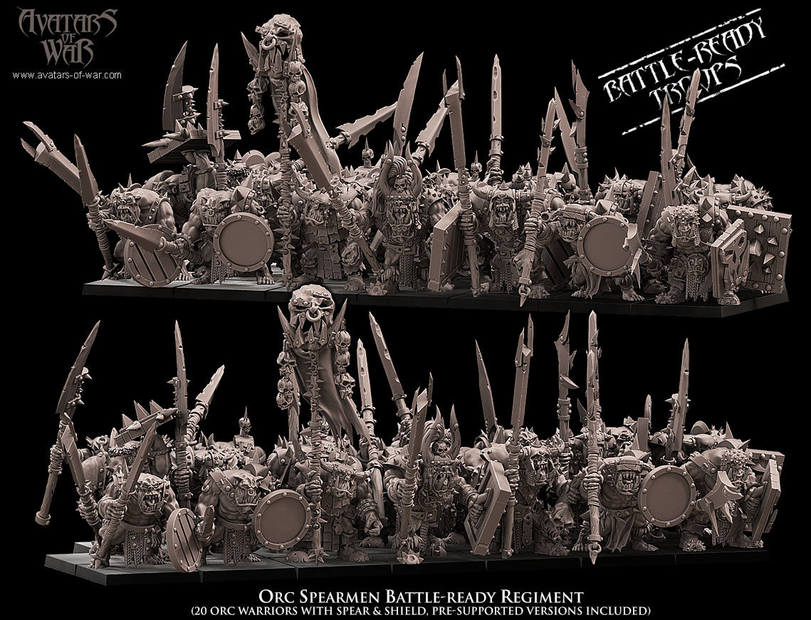 Orc Spearmen (Battle-Ready Regmient) by Avatars of War