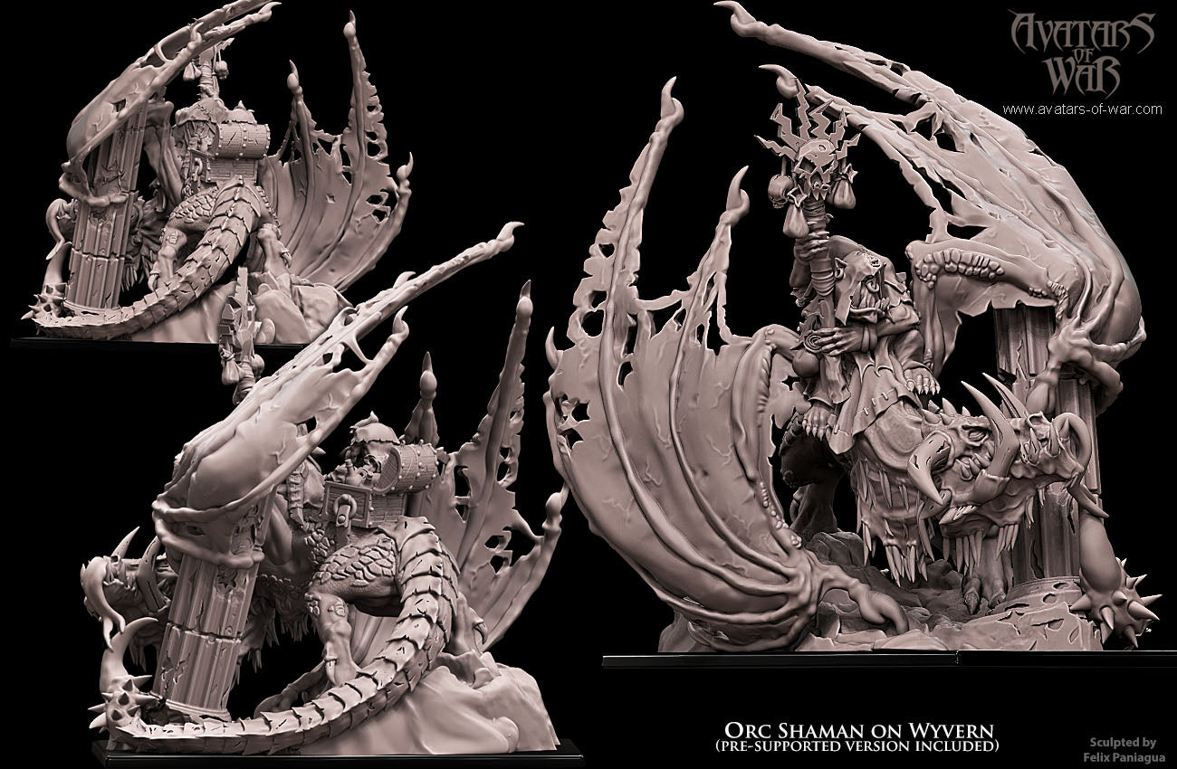 Orc Shaman on Wyvern by Avatars of War