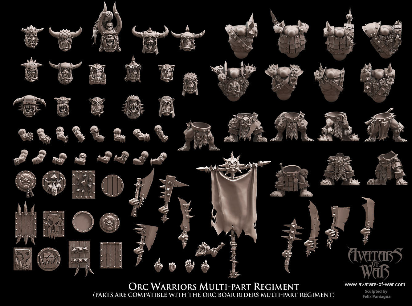 Orc Warriors (Multi-Part Regiment) by Avatars of War