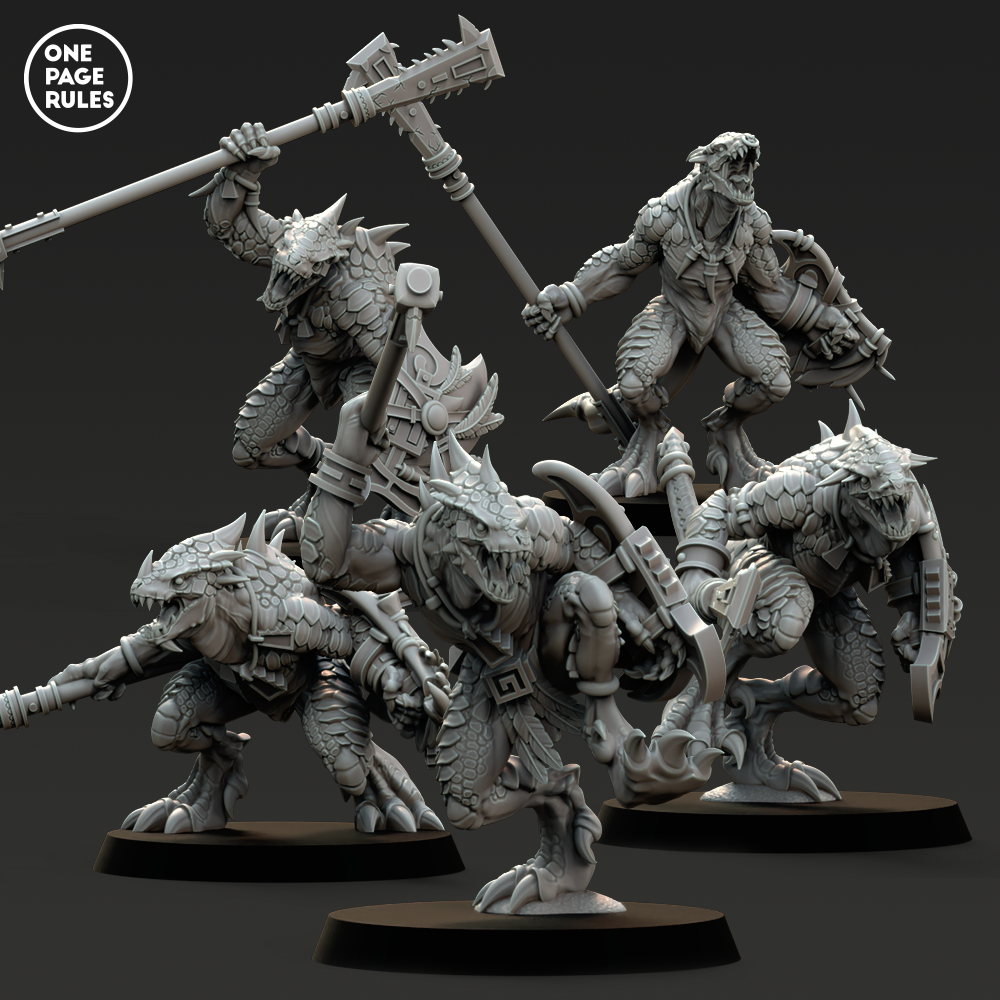 Saurian Warriors (Halberd) - Saurians (5 Models)