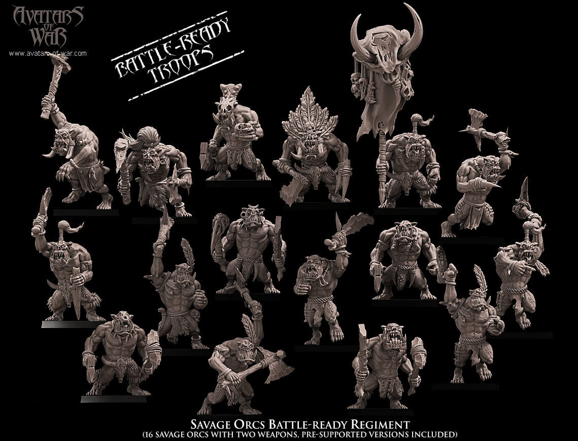 Savage Orcs (Battle-Ready Regiment) by Avatars of War