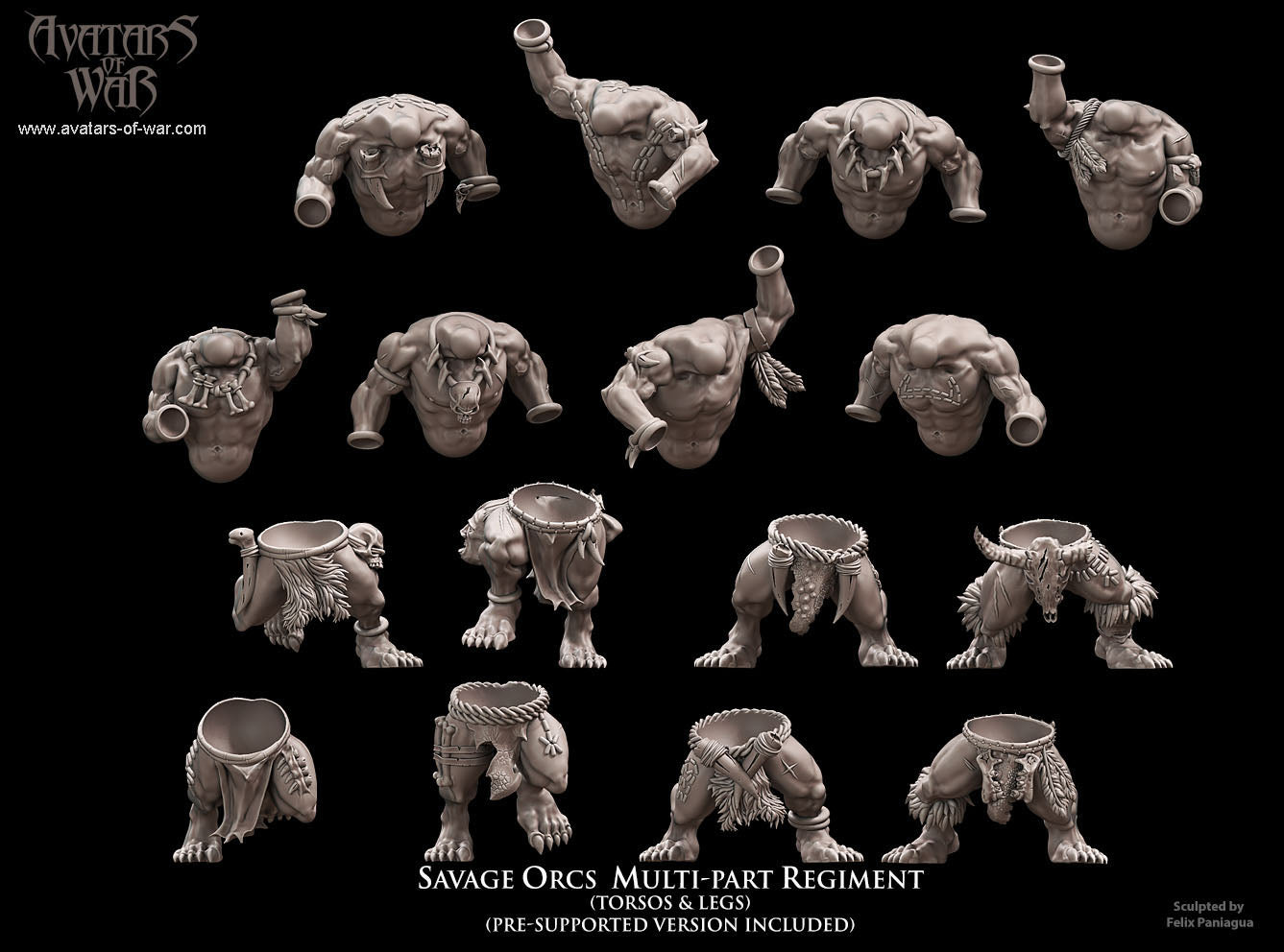 Savage Orcs (Multi-Part Regiment) by Avatars of War