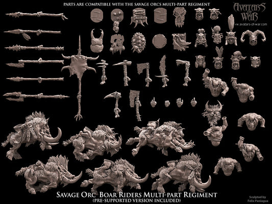 Savage Orc Boar Riders (Multi-Part Regiment) by Avatars of War