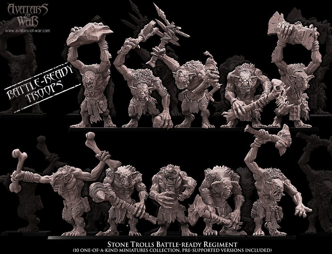 Stone Trolls (Battle-Ready Regiment) by Avatars of War